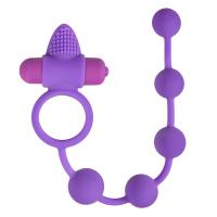 Easy Toys - Эрекционное кольцо с анальной цепочкой, 29 см