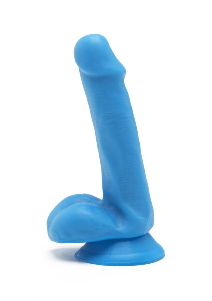 Яркий фаллоимитатор на присоске Happy Dicks Dildo - 15 см (голубой) - фото 1