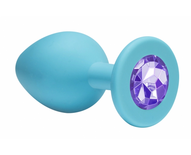 Lola Toys Emotions Cutie Small маленькая анальная пробка с кристаллом, 7.5x2.7 см (голубой) от ero-shop
