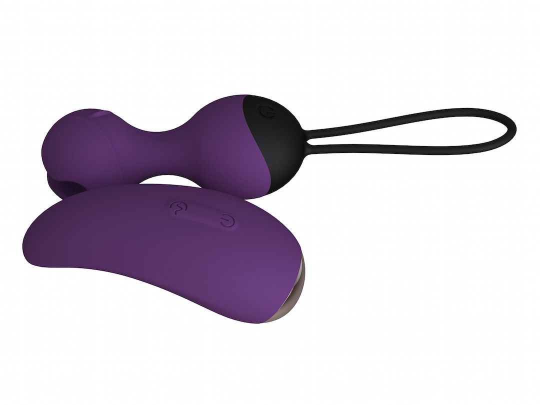 SuperNova - Вагинальные шарики с вибрацией и дистанционным управлением, 15.9х3.5 см (фиолетовые)