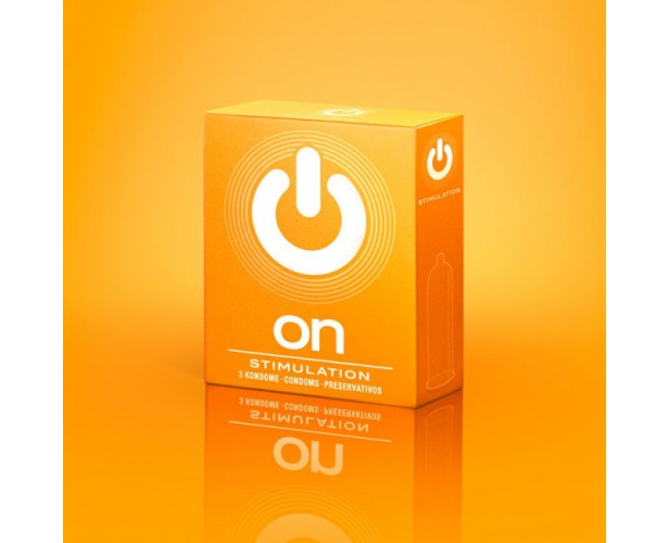 ON - Stimulation  - презервативы c пупырышками, 3 шт.