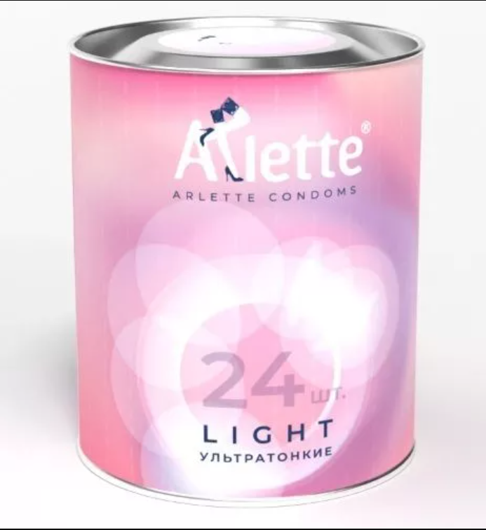 Arlette Light - Презервативы ультратонкие с ароматом Тутти-Фрутти, 19 см 24 шт