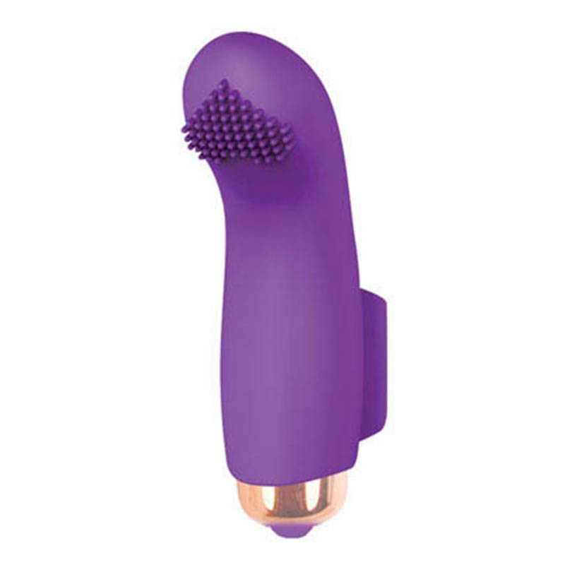 Классный силиконовый вибратор насадка на палец, 7 см - Sweet Toys (фиолетовый) - фото 1