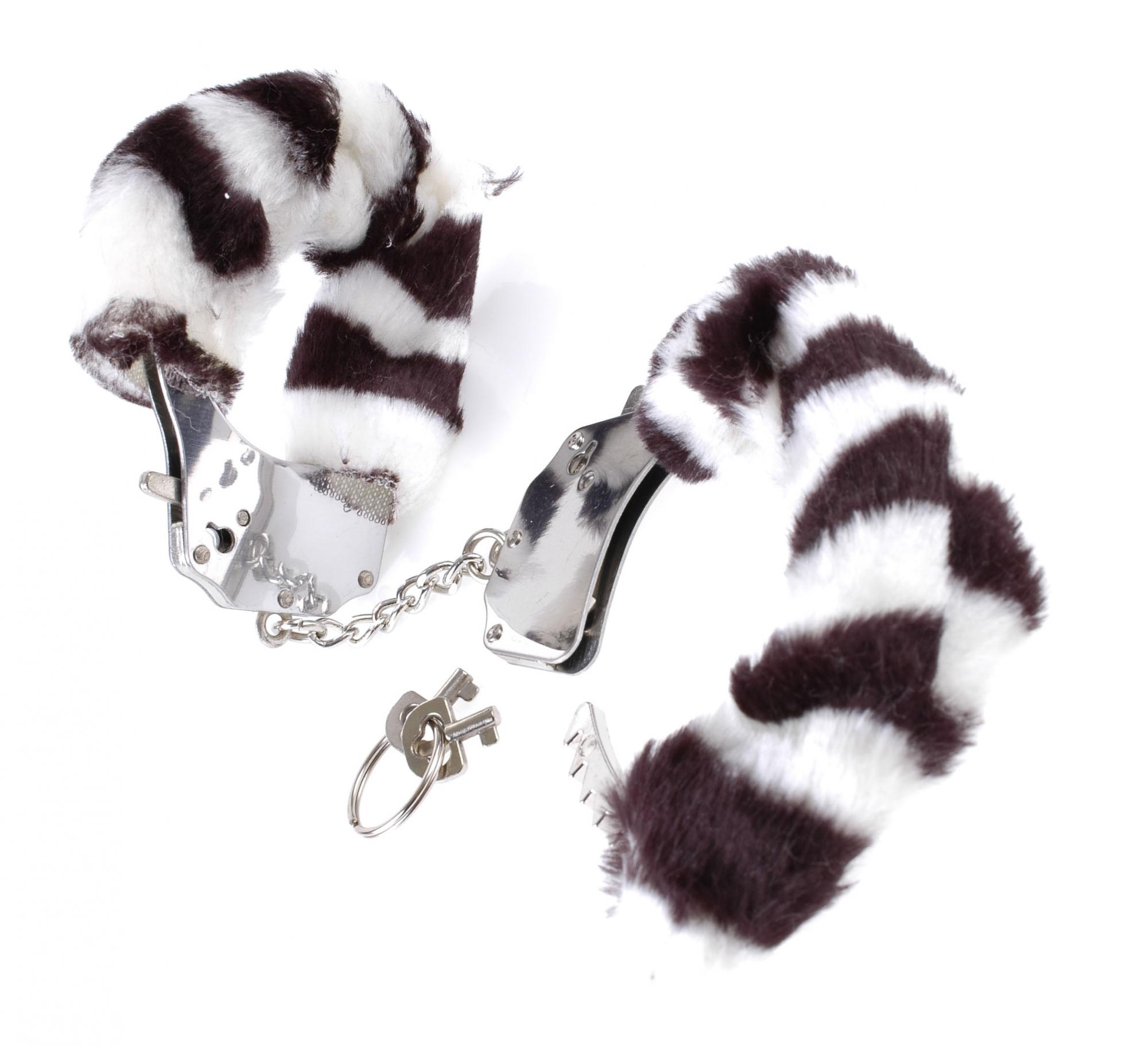 Fetish Fantasy Series Original Furry Cuffs Zebra меховые наручники (черный с белым) от ero-shop