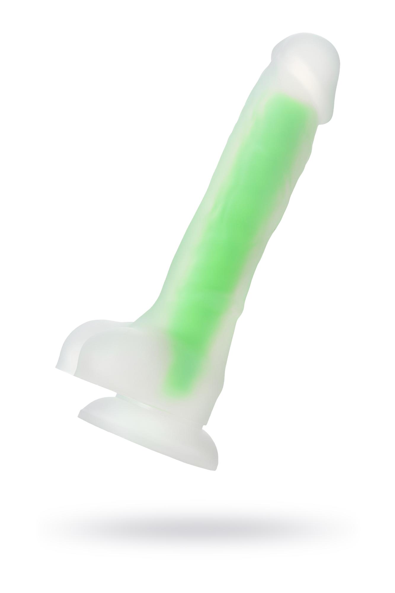 Штучки-Дрючки - Фаллоимитатор светящийся в темноте, 18 см (зеленый) - фото 1