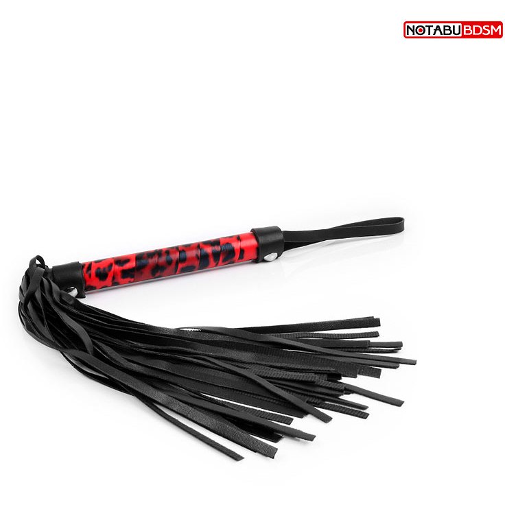 NoTabu - Плеть с декорированной ручкой, 41 см (чёрный с красным) - фото 1