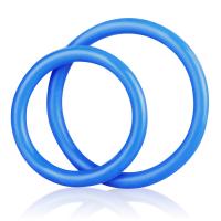 Silicone Cock Ring Set - Набор из двух силиконовых колец разного диаметра (синий)
