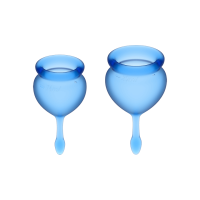Satisfyer Feel Good - набор менструальных чаш, 15 мл и 20 мл (синий)