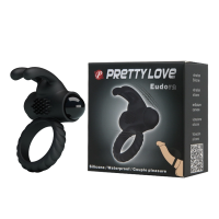 Эрекционное кольцо с вибрацией  Pretty Love Eudora, 2.5 см (чёрный)