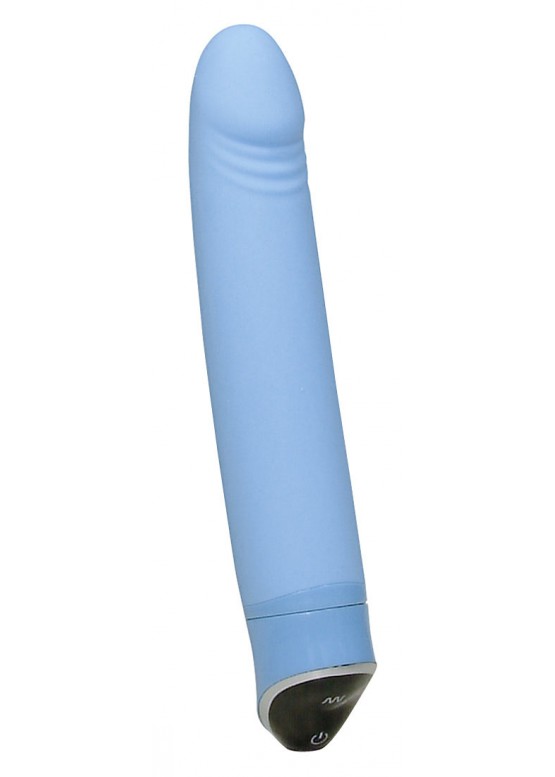 Изумительный вибратор Happy из линейки Smile, 22х3.8 см (голубой) от ero-shop