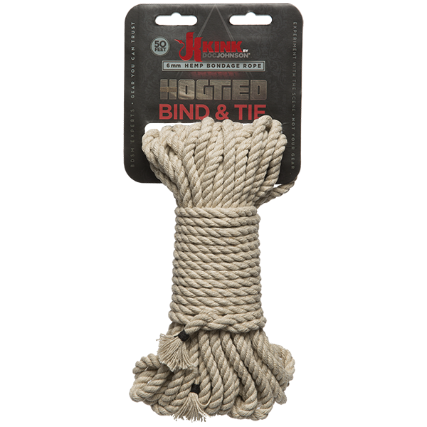 Doc Johnson Kink Bind & Tie Hemp Bondage Rope - Веревка бондажная, 15,2 м 