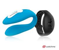 Wearwatch Dual Watchme вибратор для пар с пультом управления в виде часов, 9х2.5 см (голубой с чёрным пультом)