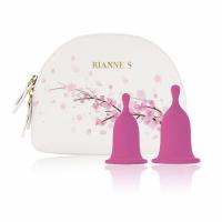 Rianne S Cherry Cup - набор из 2 менструальных чаш и сумочка для хранения, S и M (розовый)