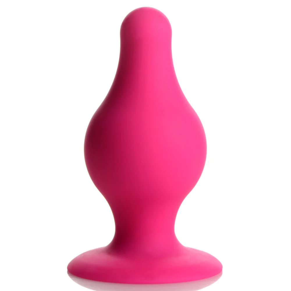 Squeeze-It Squeezable Tapered Small Anal Plug - мягкая гибкая анальная пробка, S 7.4х3.6 см (розовый)