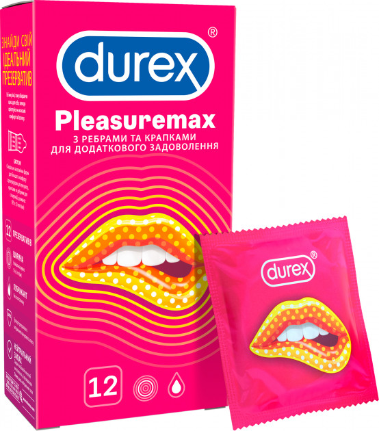 Презервативы с пупырышками Durex Pleasuremax  (12шт) - фото 1