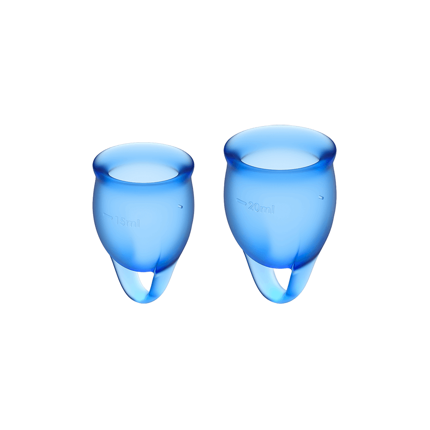 Satisfyer Feel Confident - набор менструальных чаш, 15 мл и 20 мл (синий) от ero-shop