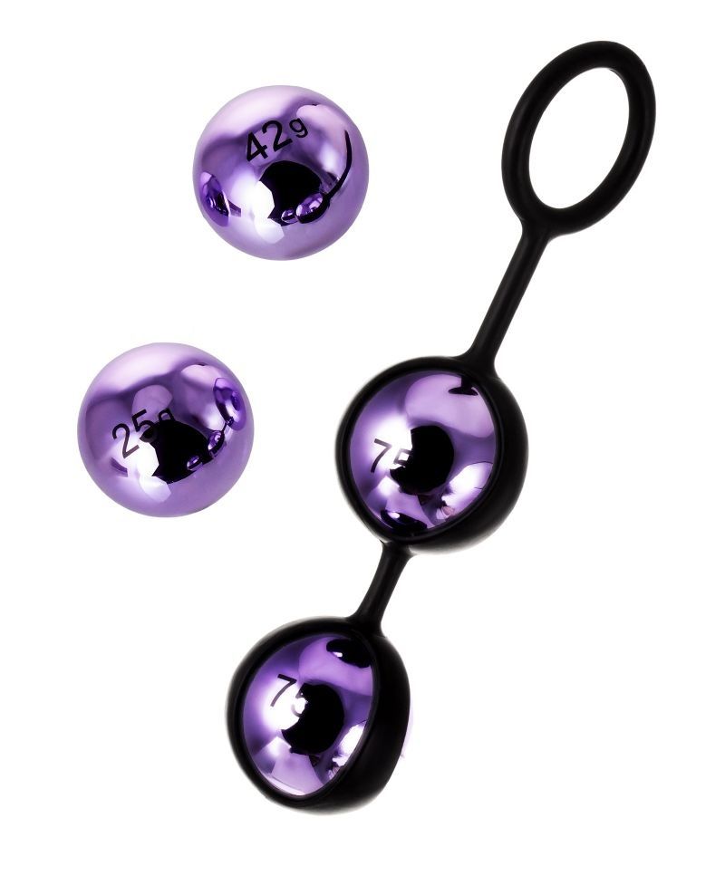 Фиолетово-чёрный набор вагинальных шариков TOYFA A-toys, 9х3.5 см от ero-shop