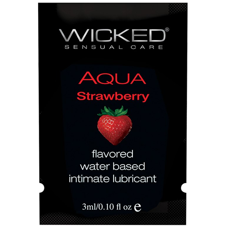 Wicked Aqua Strawberry - Ароматизированный лубрикант со вкусом клубники, 3 мл