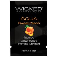 Wicked Aqua Sweet Peach - Оральный лубрикант на водной основе, 3 мл (персик)