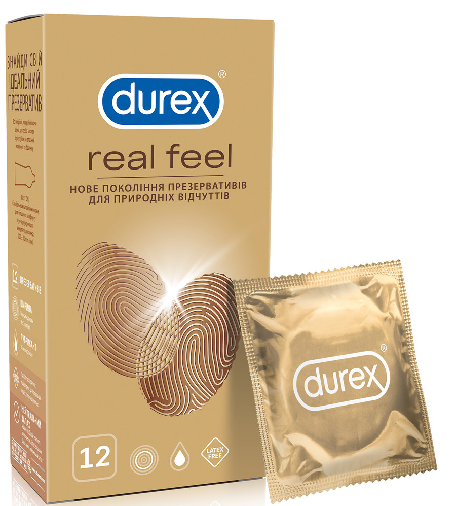 Супер тонкие презервативы Real Feel от Durex, 12 штук - фото 1