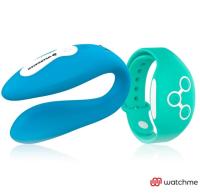 Wearwatch Dual Watchme вибратор для пар с пультом управления в виде часов, 9х2.5 см (голубой с бирюзовым пультом)