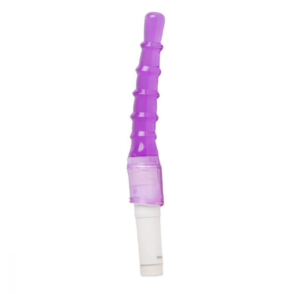 Анальный вибратор фиолетовый ребристый 23 см (фиолетовый) от ero-shop