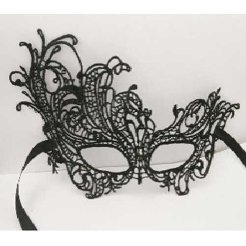 4sexdream ажурная эротическая маска Маска Тайны Венеции, 22 см (чёрный)