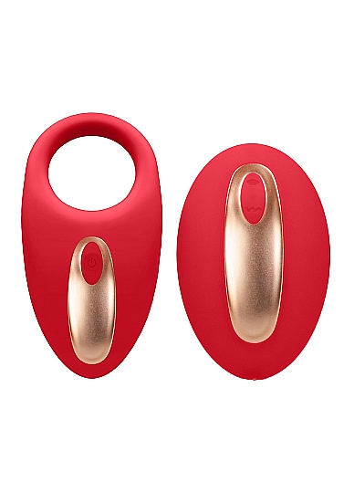 Shotsmedia Elegance Poise - Эрекционное кольцо с вибрацией, 3 см (красный)