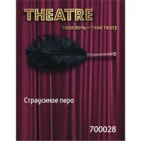 Theatre от ToyFa - Страусовое перышко для интимных игр, 40 см (чёрный)