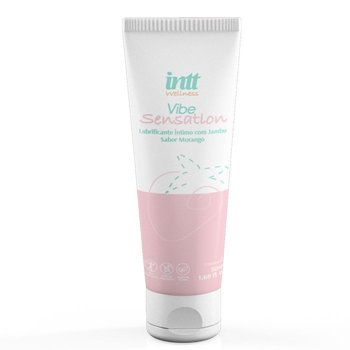 Intt Vibe Sensation - интимная смазка с клубничным вкусом и вибрирующим эффектом, 50 г - фото 1