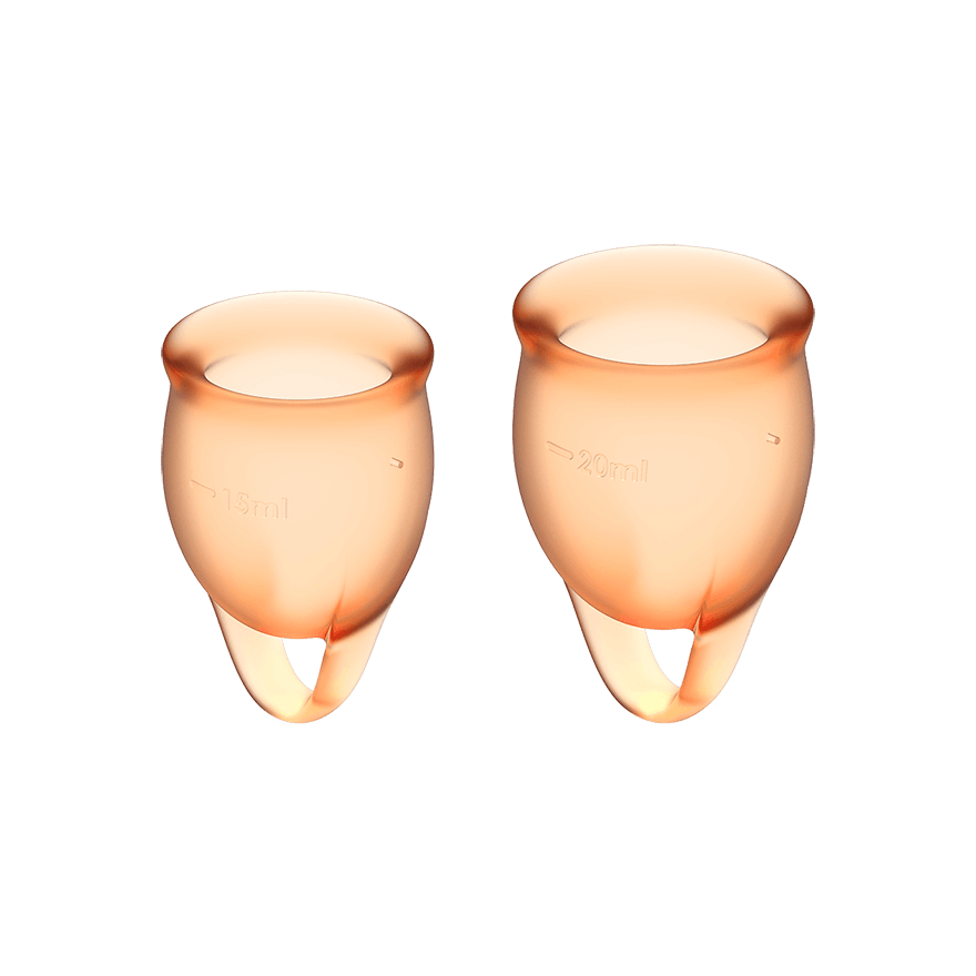 Satisfyer Feel Confident - набор менструальных чаш, 15 мл и 20 мл (оранжевый) от ero-shop