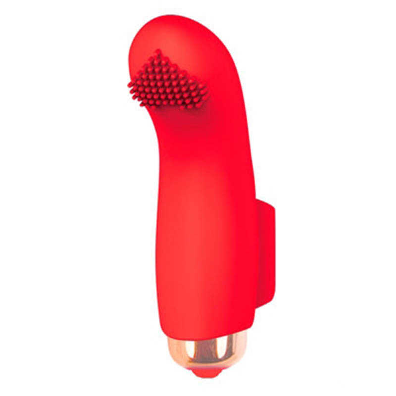 Классный силиконовый вибратор насадка на палец, 7 см - Sweet Toys (красный) от ero-shop