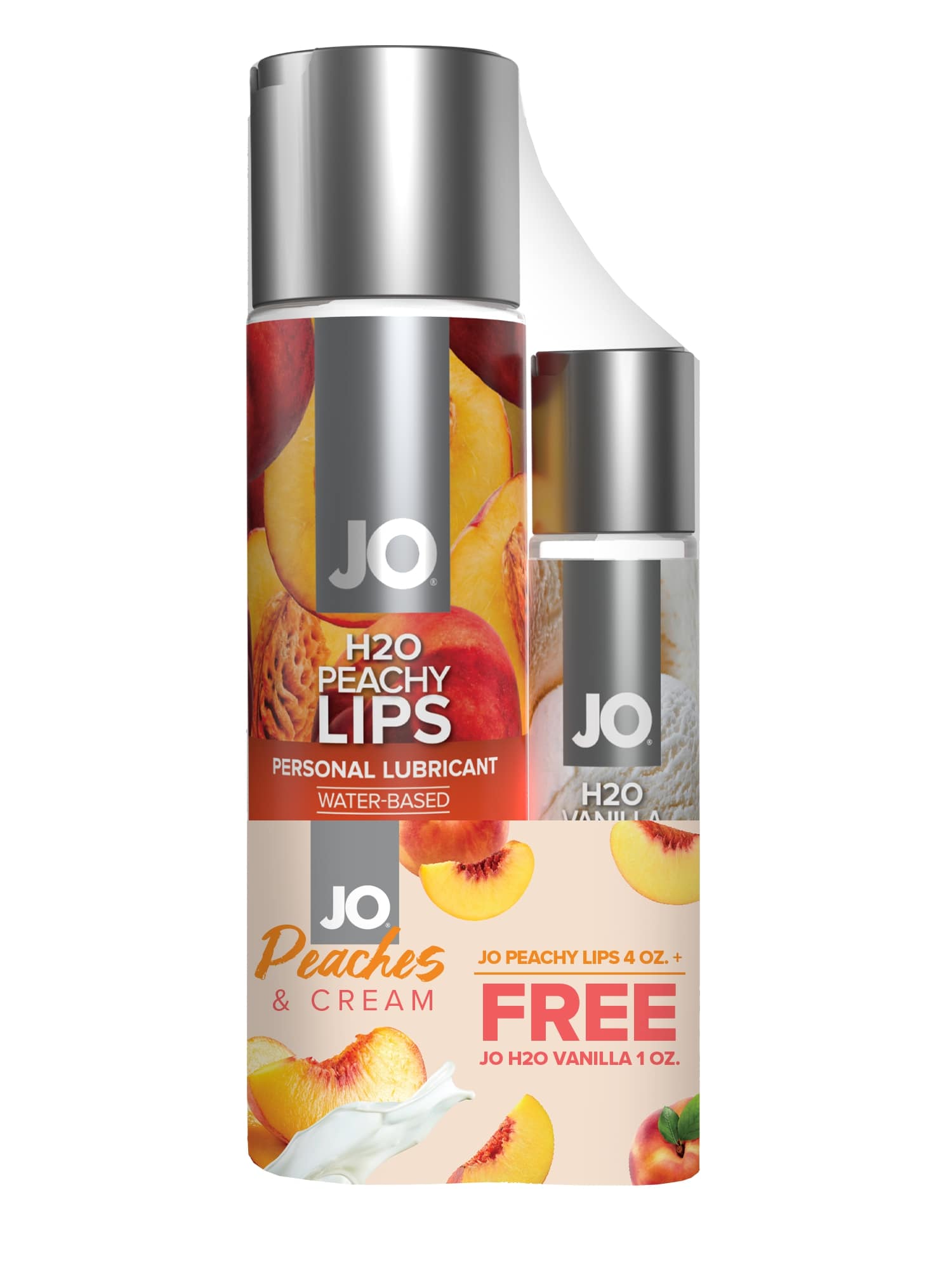 Набор из лубрикантов JO Peachy Lips (120мл.) и JO H2O Vanilla (30мл.) - фото 1