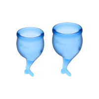 Satisfyer Feel Secure - набор менструальных чаш, 15 мл и 20 мл(синий)