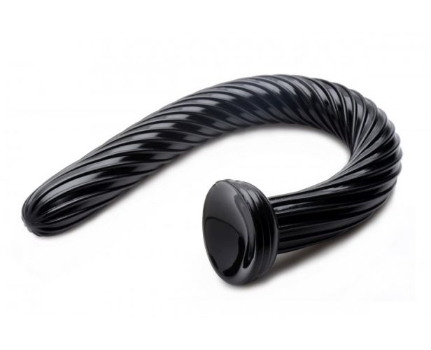 Большой спиральный анальный стимулятор-змея Hosed от Tom Of Finland, 50 см (черный)