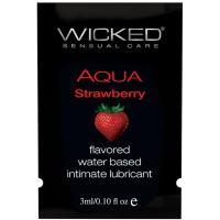 Wicked Aqua Strawberry - Ароматизированный лубрикант со вкусом клубники, 3 мл
