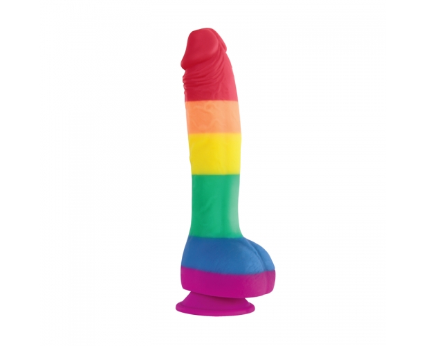 Colours Pride Edition 8 Dildo Rainbow - Радужный фаллоимитатор на присоске, 25.4 х4.5см (радужный) - фото 1