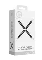 Shots Diamond Studded Hogtie - Фиксатор крестовина для БДСМ-игр (черный)