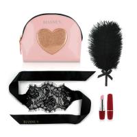 Rianne S Kit d'Amour эротический набор: вибропуля, перышко, маска, чехол-косметичка (золотистый)