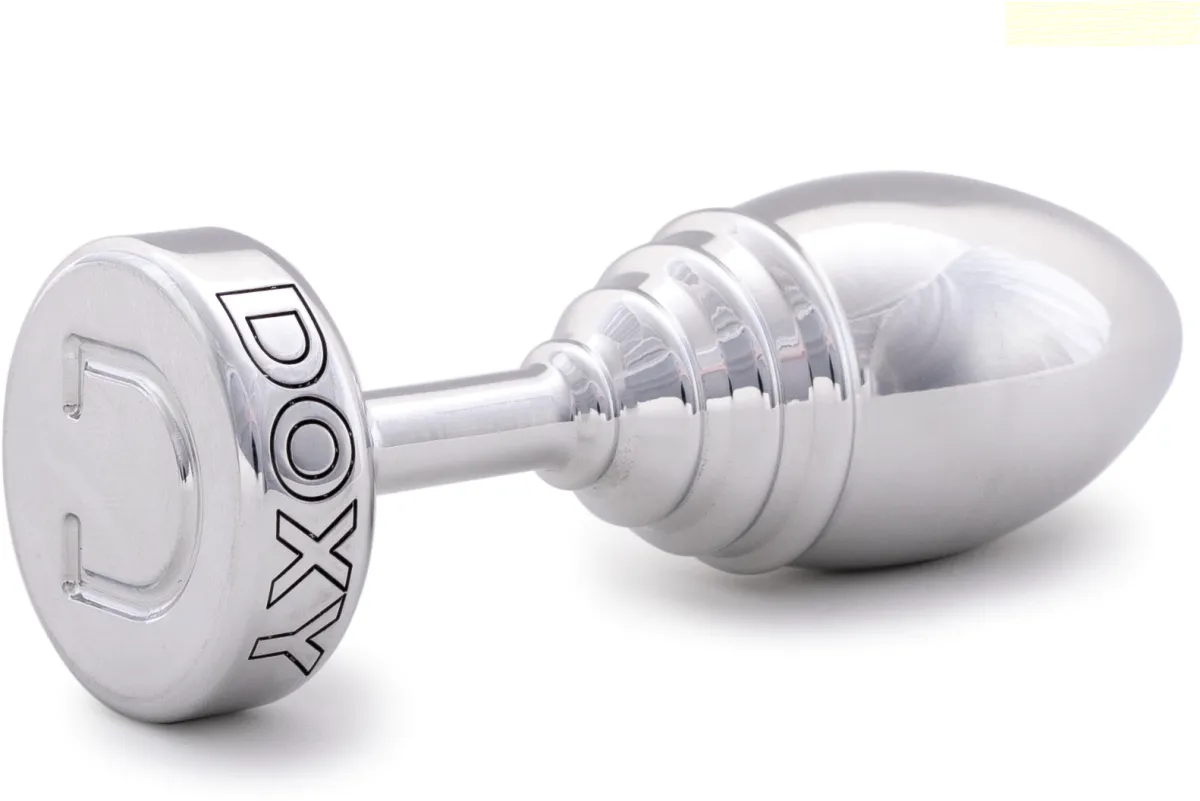 Doxy Butt Plug Ribbe алюминиевая анальная пробка, 10.5х3.3 см (серебристый) - фото 1