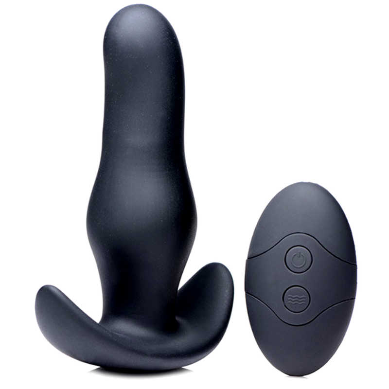 XR Brands Kinetic Thumping 7X Prostate Anal Plug - анальная пробка с толчковыми движениями, 13.3х4 см (чёрный) от ero-shop