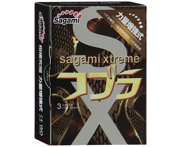 Латексные презервативы Sagami Cobra, зауженные 3 шт.