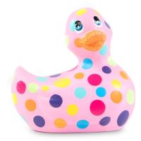 Big Teaze Toys I Rub My Duckie 2.0 Happiness Collection - Вибратор-уточка, 9 см (розовый в горошек)