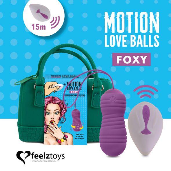 FeelzToys Motion Love Balls Foxy - Шарики с дистанционным управлением, 8.2х.3.2 см (фиолетовый)