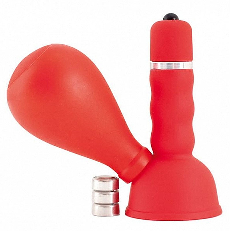 ToyFa Black & Red - Помпа для сосков с вибрацией, 8.5х3.5 см, (красный) от ero-shop