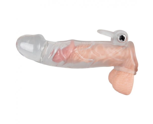 Насадка на пенис с клиторальным вибростимулятором Crystal Skin от Orion, 23 см от ero-shop