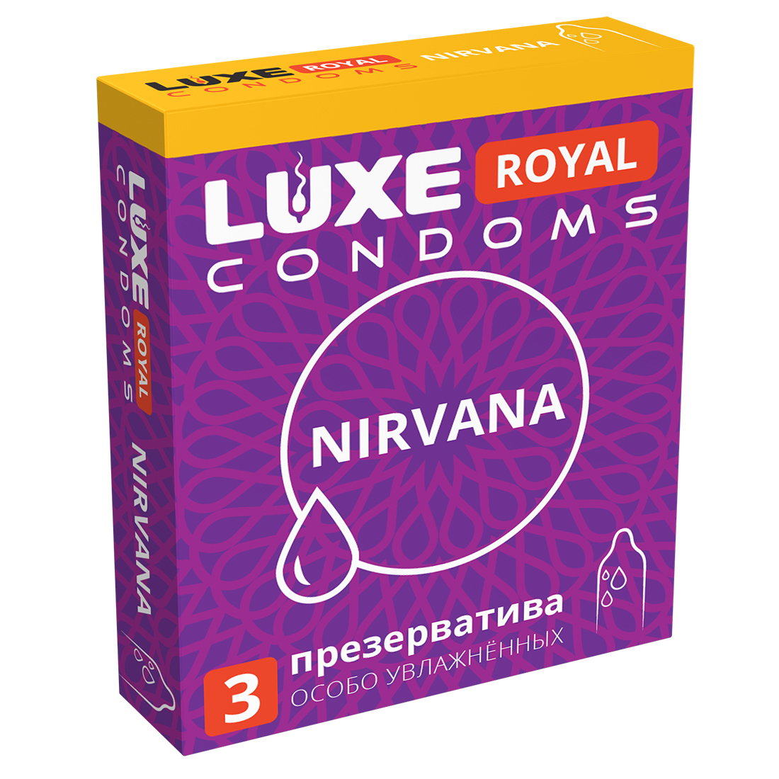 Luxe Royal Nirvana - презервативы с увеличенным количество смазки, 3 шт. от ero-shop