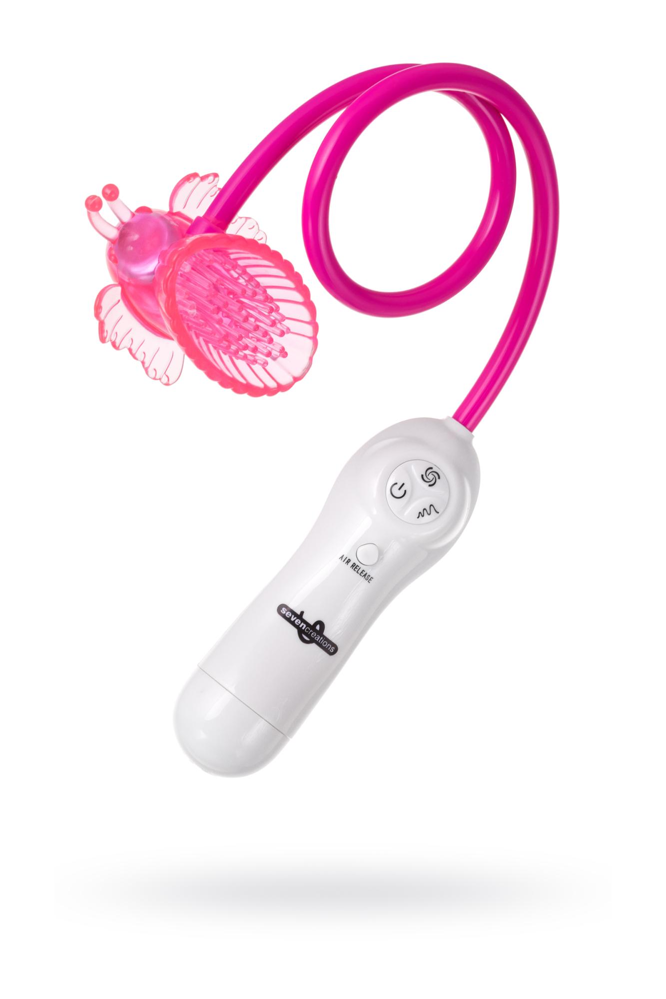 Вибратор бабочка Dream Toys, ПВХ+ABS пластик и нейлон, розовый, 8 см. - фото 1