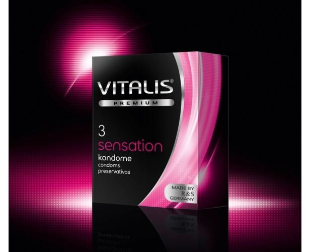Презервативы с рельефом Sensation - Vitalis, 3 шт