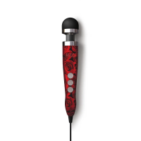 Doxy Die Cast 3 Rose Pattern - вибратор-микрофон в алюминиево-титановом корпусе, 28х4,5 см (красный)